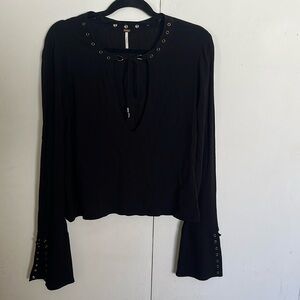 Free people black jump to the beat top size Large NWT
